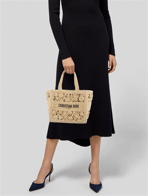 christian Dior raffia bag